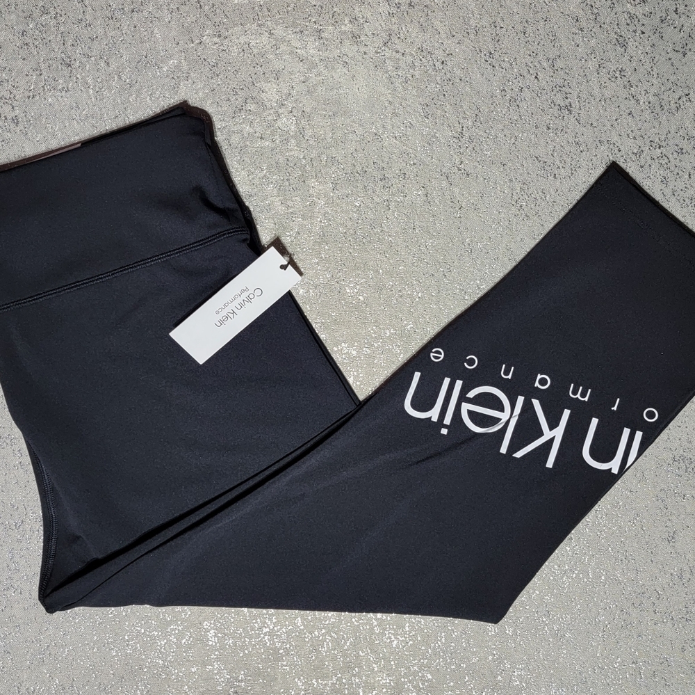 NWT Calvin Klein Women's Performance Black Large Exercise Pants - Picture 2 of 14
